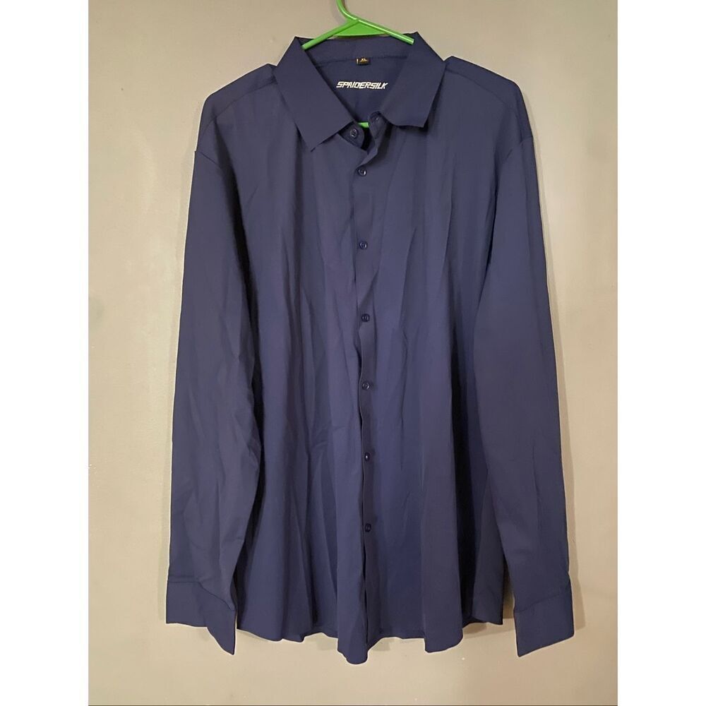 Spaidersilk Navy Button Down Long Sleeve Shirt Size 3XL NWOT